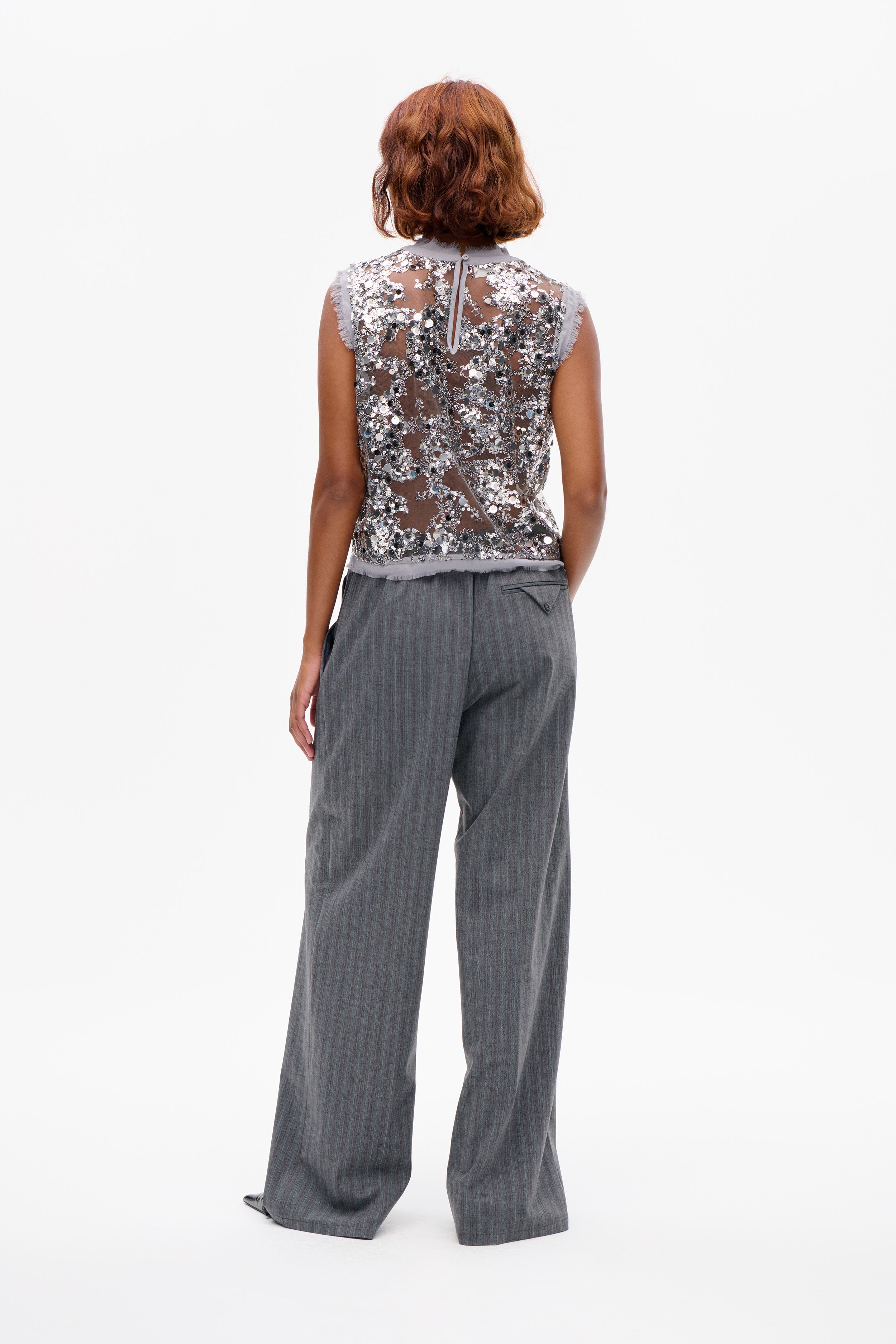 MANIRA BLOUSE | Grey Sequins