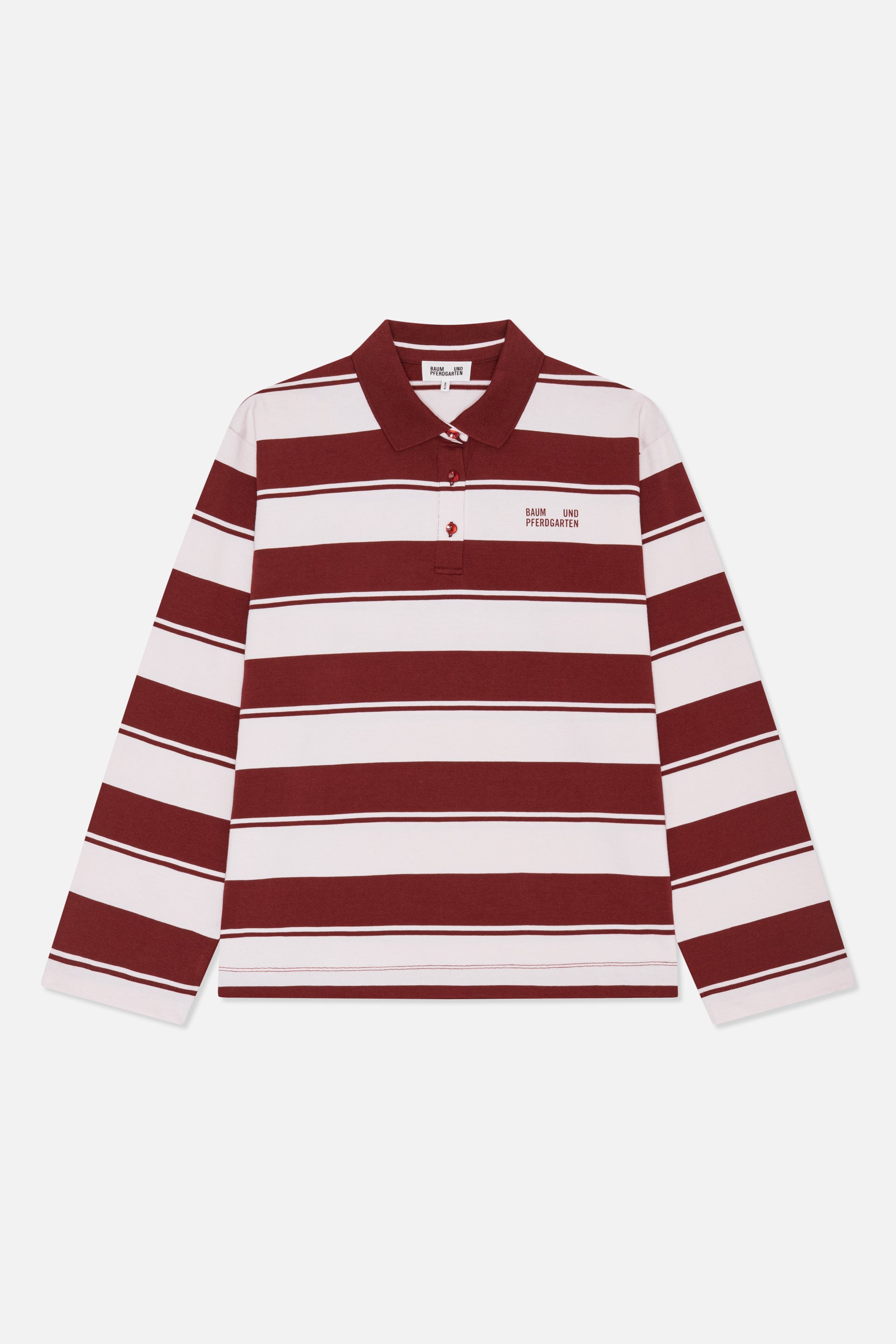 JEANNE TOP | Pink Red Polo Stripe